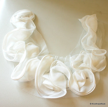 White Fabric Neck Collar Trim